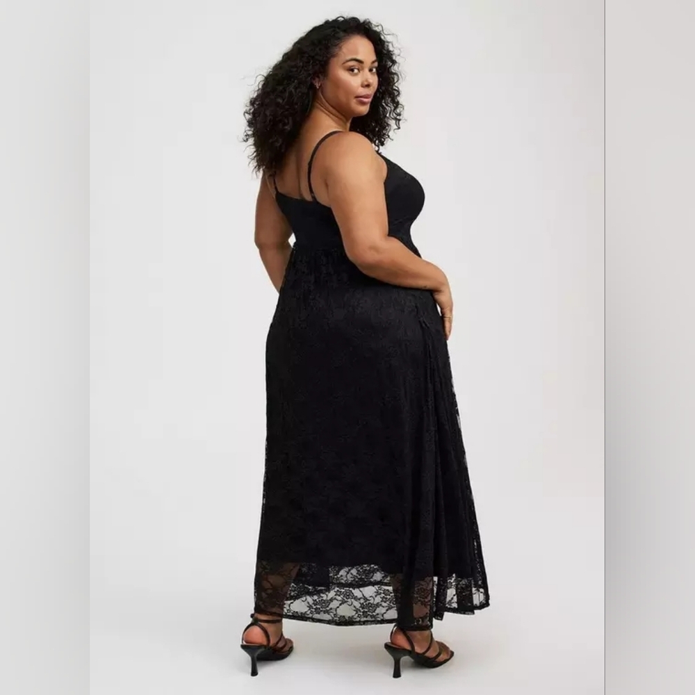 Torrid Maxi Stretch Lace Bustier Dress Deep Black Size 1X - Picture 4 of 16